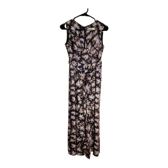 Zimmerman Linen stranded jumpsuit in black lavender Floral, size 0 - Picture 4 of 7